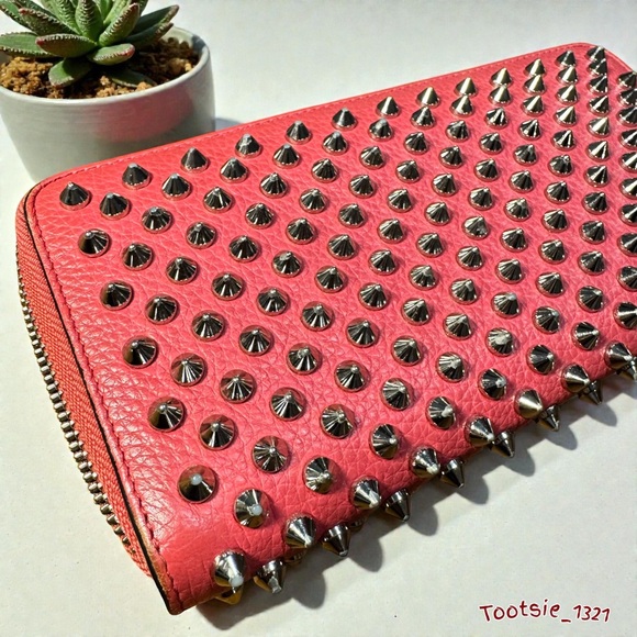 CHRISTIAN LOUBOUTIN - Panettone spiked Pink long wallet - Picture 5 of 13